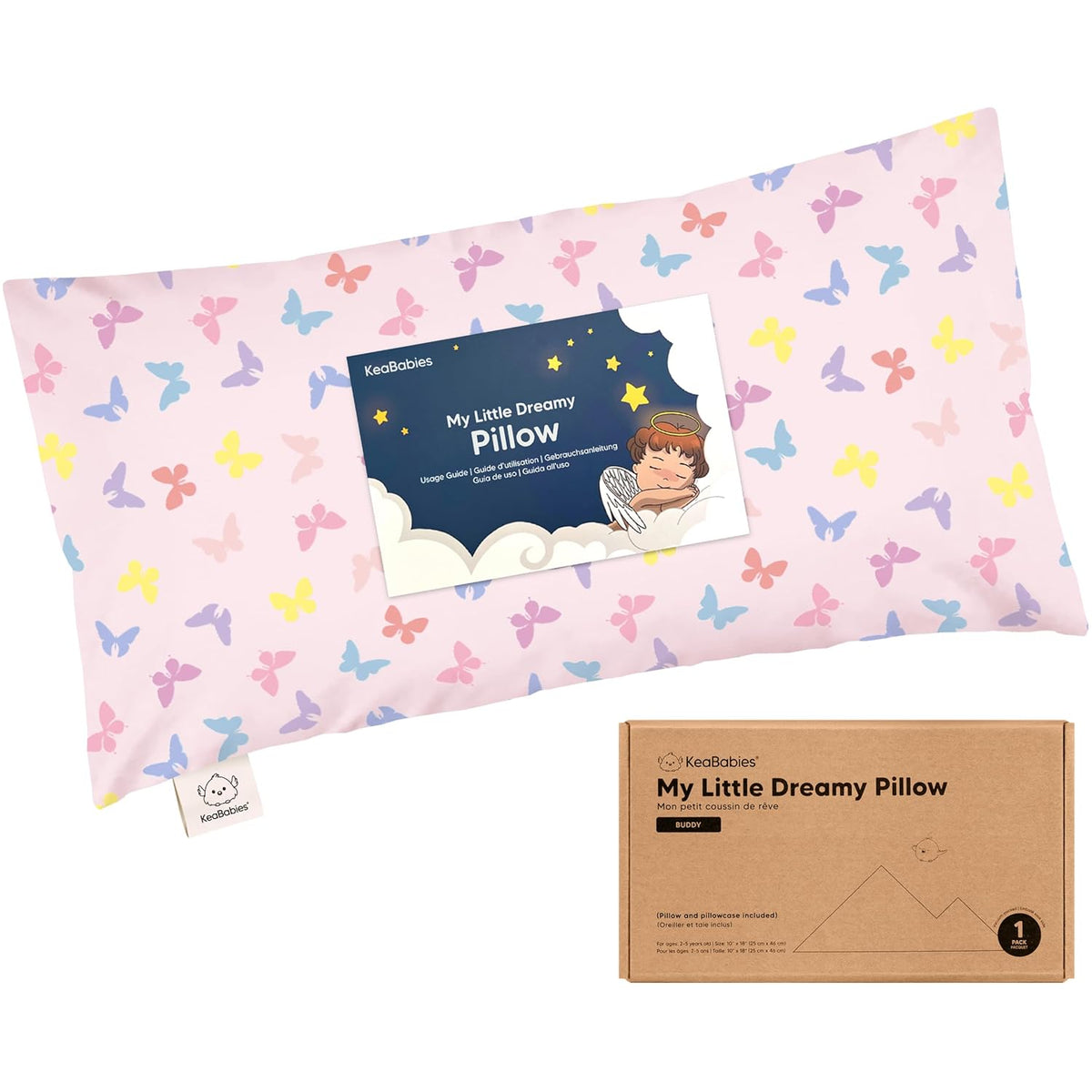 Toddler Pillow with Pillowcase - 10x18 My Little Dreamy Kids Travel Bed Pillows for Sleeping