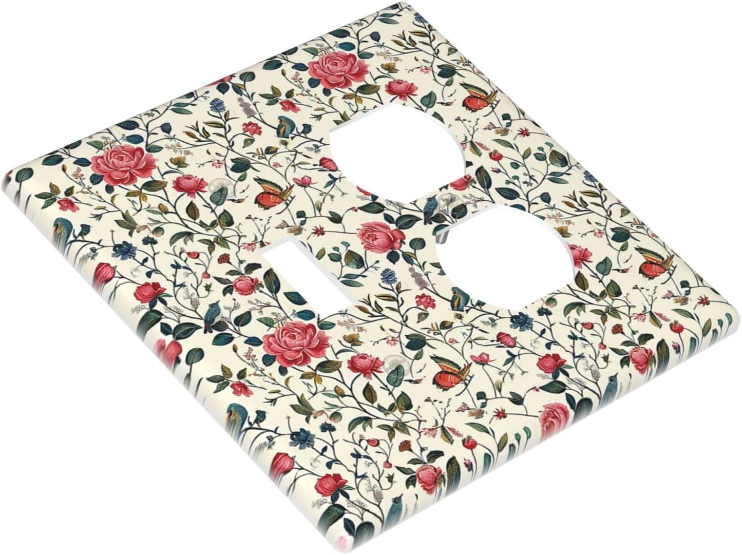 Wallplates Vintage Flowers Rose Leaf Bird Butterfly 1 Toggle 1 Duplex Switch Plate Electrical GFCI