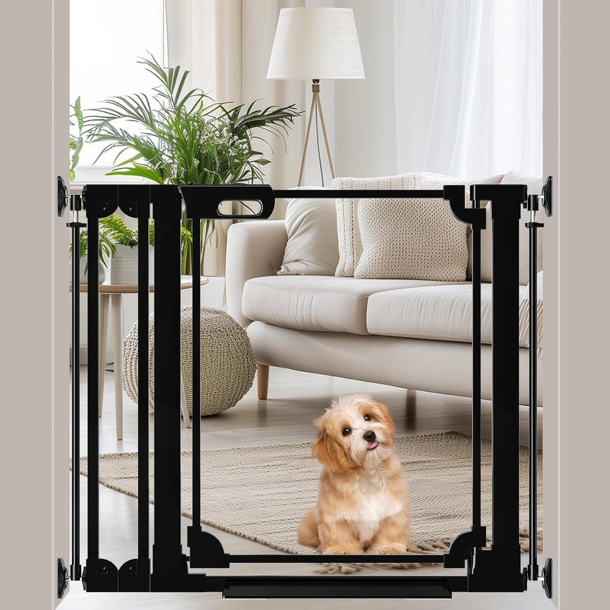 WAOWAO Clear Baby Gate for Stairs Modern Design Acrylic Auto Close Pet Gate, 29.52-37.79" Wide