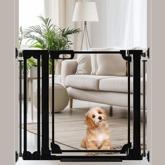 WAOWAO Clear Baby Gate for Stairs Modern Design Acrylic Auto Close Pet Gate, 29.52-37.79" Wide