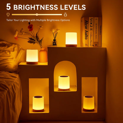 LED Night Light Bedside Lamp Touch and Remote Control Dimmable Tabletop 13 Colors Changing 5