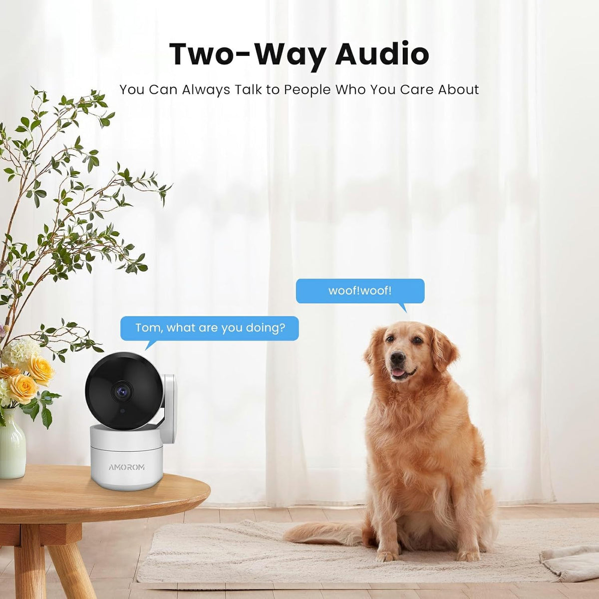 Pet Camera 360° Home Security Cameras with 2-Way Audio,Night Vision,Motion Detection,Dog Camera