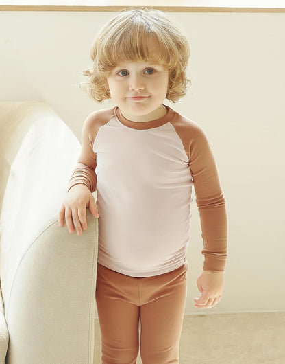 VAENAIT 6M-12Y Toddler Toddler Kids Toddler Girls Boys Soft Comfy Modal Tencel Solid Raglan