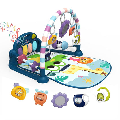 dearlomum Baby Play Mat Baby Gym,Funny Play Piano Tummy Time Baby Activity Mat with 5 Infant