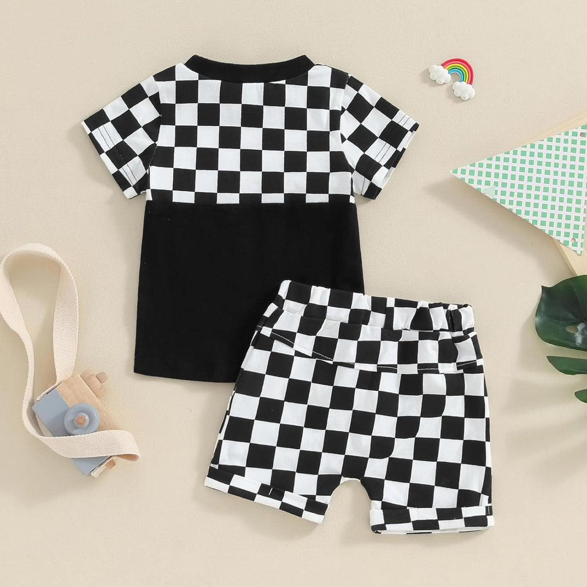 fhutpw Baby Toddler Boy Clothes Summer Outfits 6 12 18 24 Months Patchwork Short Sleeve T Shirt &