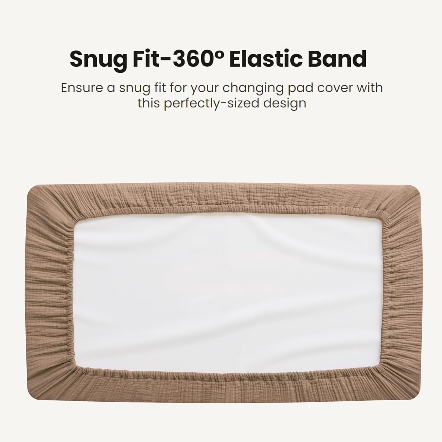 Konssy Waterproof Muslin Changing Pad Cover 2 Pack, Quilted Cotton Fitted Diaper Changing Table