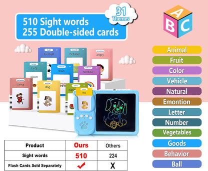 Rylai Toddler Toys Talking Flash Cards, Kindergarten Learning Resources 510 Sight Words with