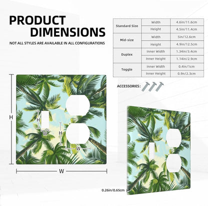 Summer Sky Coconut Palms Trees Green Plants Leaf Wallplates 1 Toggle 1 Duplex Switch Plate