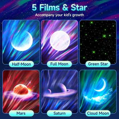 One Fire Northern Lights Projector,16Color Galaxy Projector for Bedroom, 15 White Noise Galaxy