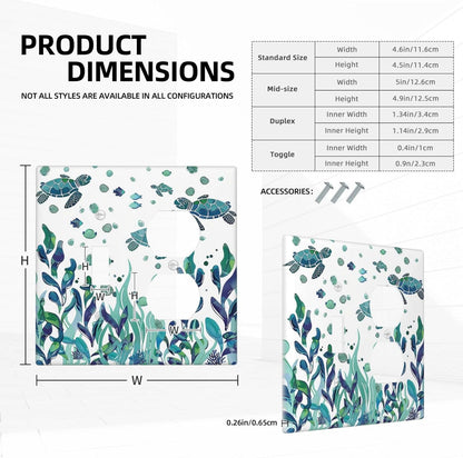 Wallplates Vibrant Turtle Seagrass Watercolor Painting 1 Toggle 1 Duplex Switch Plate Electrical
