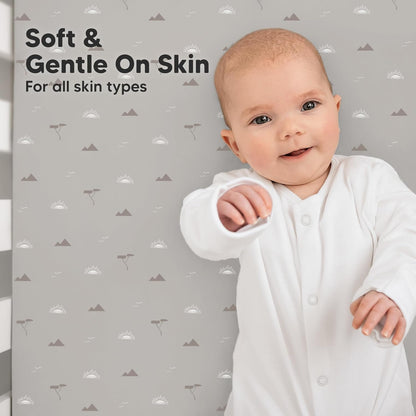 KeaBabies 2-Pack Organic Crib Sheets for Boys, Girls - 52x28 Fitted Crib Mattress Sheet Neutral