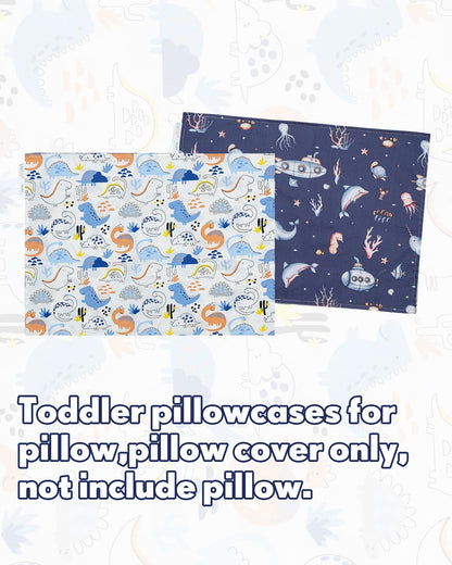 ALVABABY Toddler Pillowcases 2 Pack Organic Cotton Kids Pillow Cover Fit 13"x 18" or 12"x19"