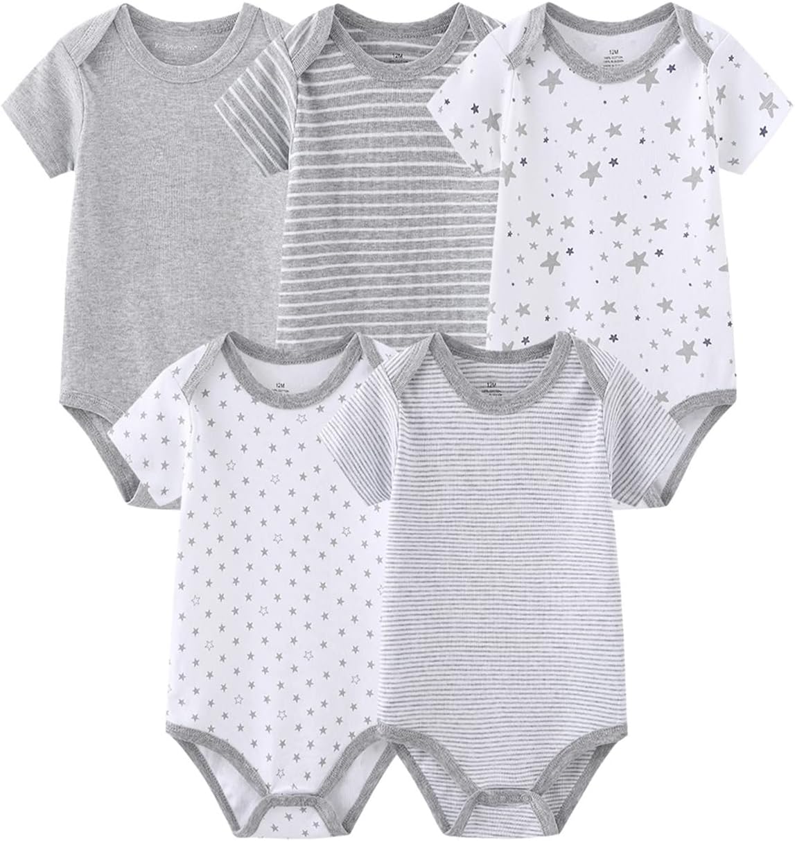 Newborn Layette Gift Set Bodysuits Pants for Baby Girl and Boy 24 Piece 100% Cotton Essentials and