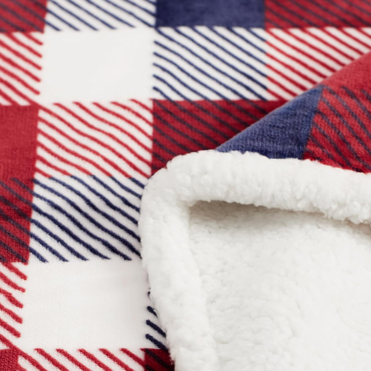 Touchat Sherpa Plaid Twin Blanket 60" X 70", Fuzzy Fluffy Soft Cozy Throw Blanket, Twin Size Plush