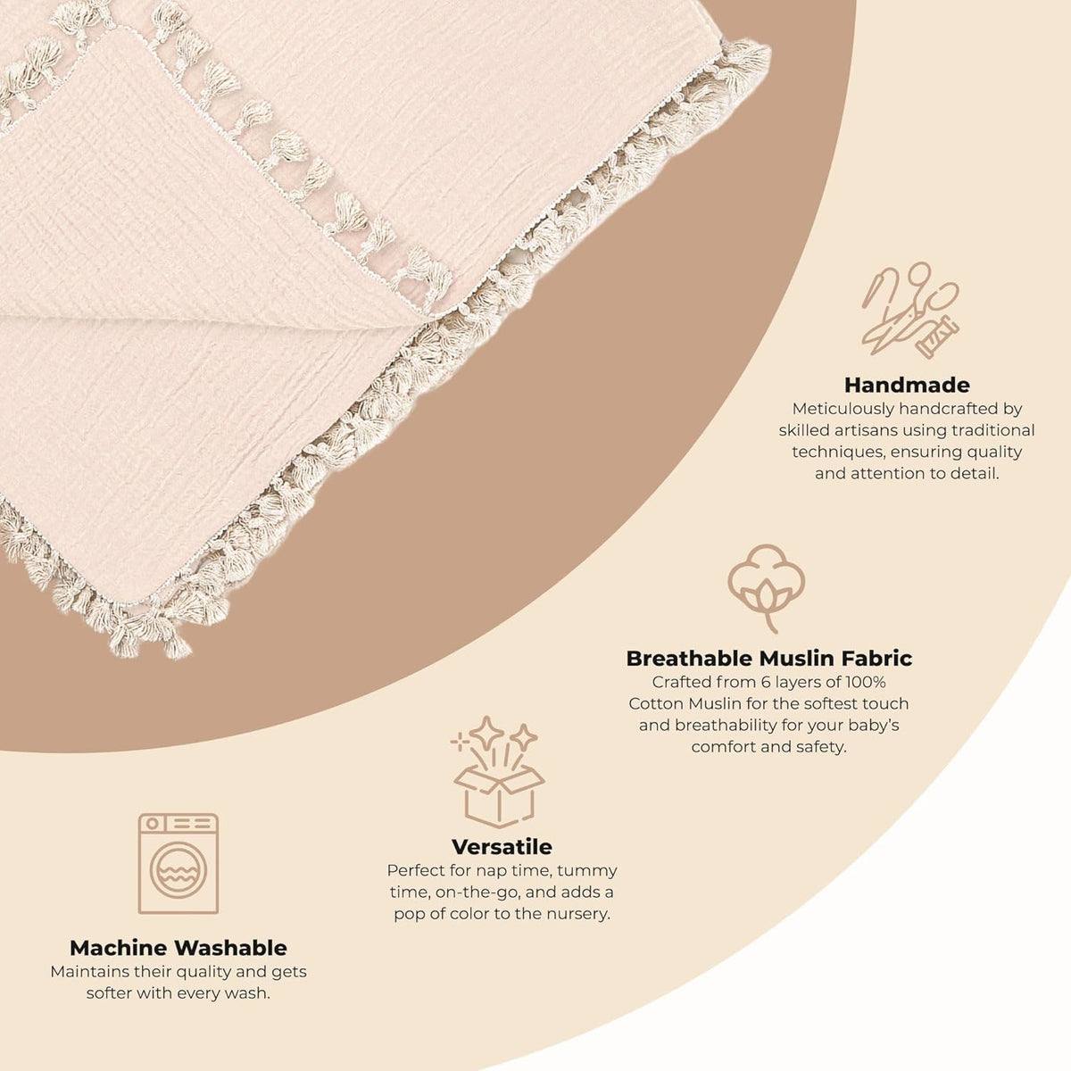 Crane Baby Muslin Swaddle Blanket, Soft Cotton Lightweight Nursery and Stroller Blanket for Baby