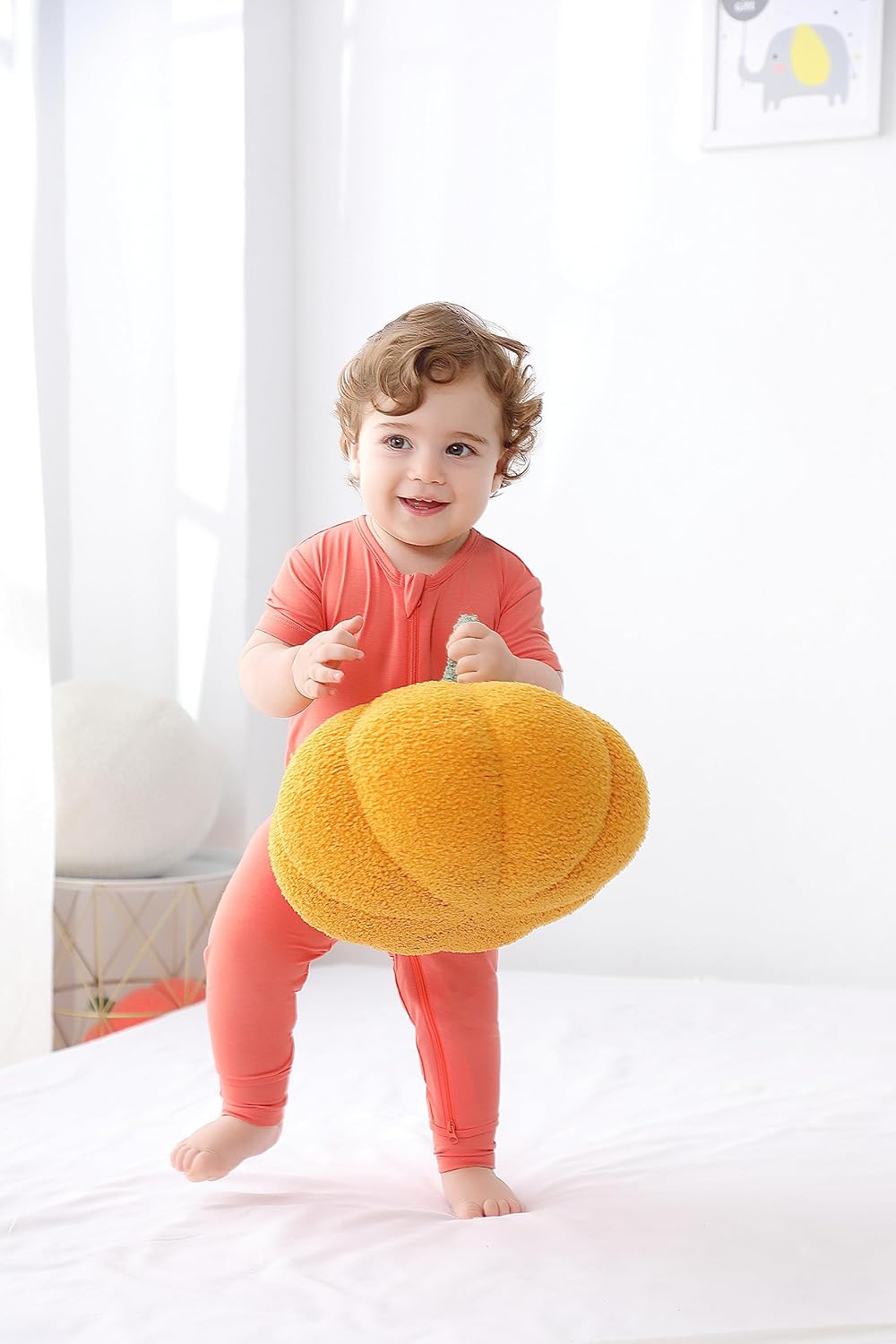 GUISBY Rayon Made from Bamboo Baby Pajamas, Summer Short Sleeve Footless Rompers, 2 Way Zipper
