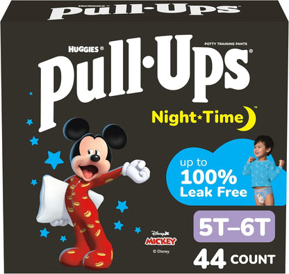 Pull-Ups Boys' Night-Time Potty Training Pants, Size 5T-6T Overnight Training Underwear (46-60