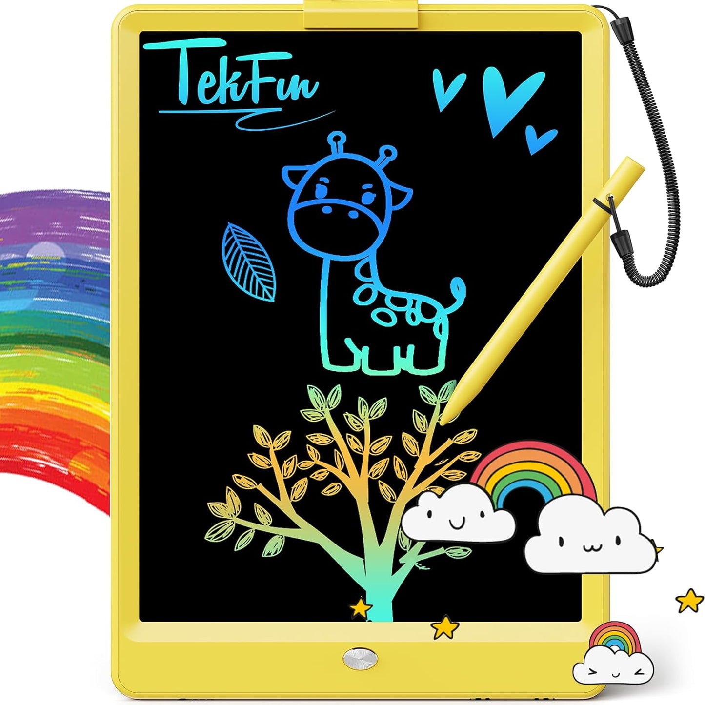 TEKFUN Toys for Girls Boys 10IN LCD Writing Tablet, Magic Doodle Board with Anti-Lost Stylus, Mess