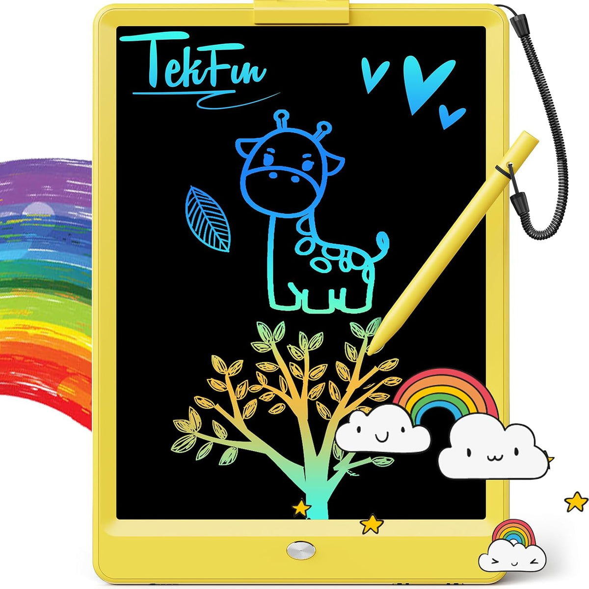 TEKFUN Toys for Girls Boys 10IN LCD Writing Tablet, Magic Doodle Board with Anti-Lost Stylus, Mess