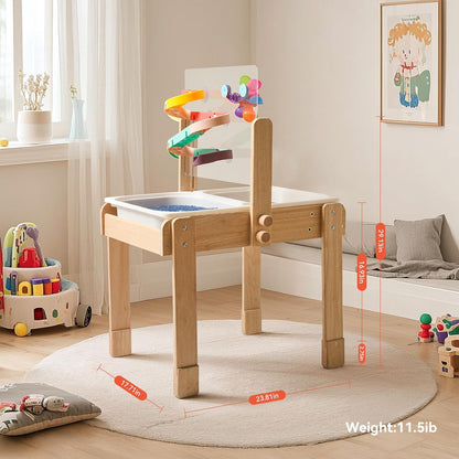 bopoobo Sand and Water Table for Toddlers, 4 in 1 Kids Wooden Sensory Activity Table with 2 Storage