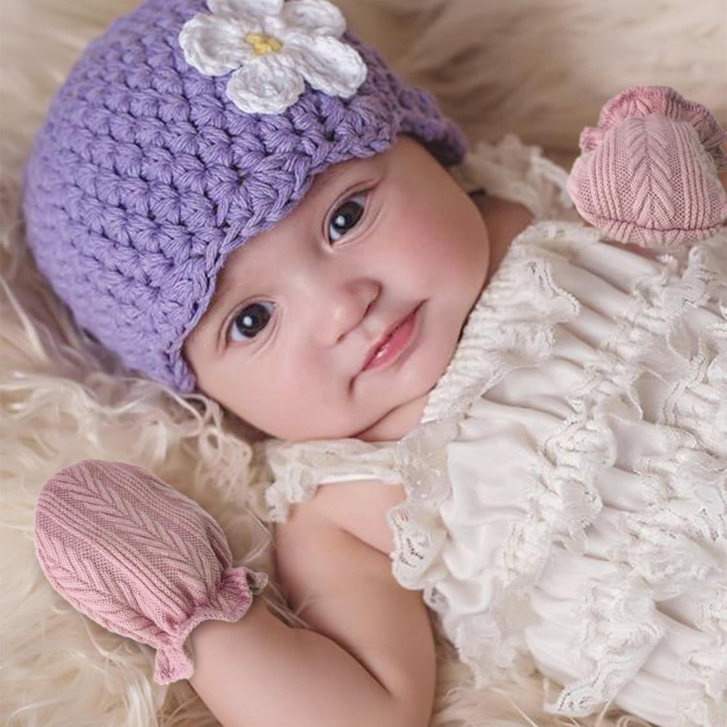 Newborn Baby Mittens No Scratch Cotton Elastic Wrist Gloves Infant Toddler Mittens for Baby Boy