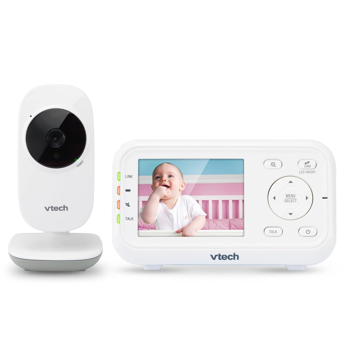 VTech Video Baby Monitor with 1000ft Long Range, Auto Night Vision, 2.8” Screen, 2-Way Audio Talk