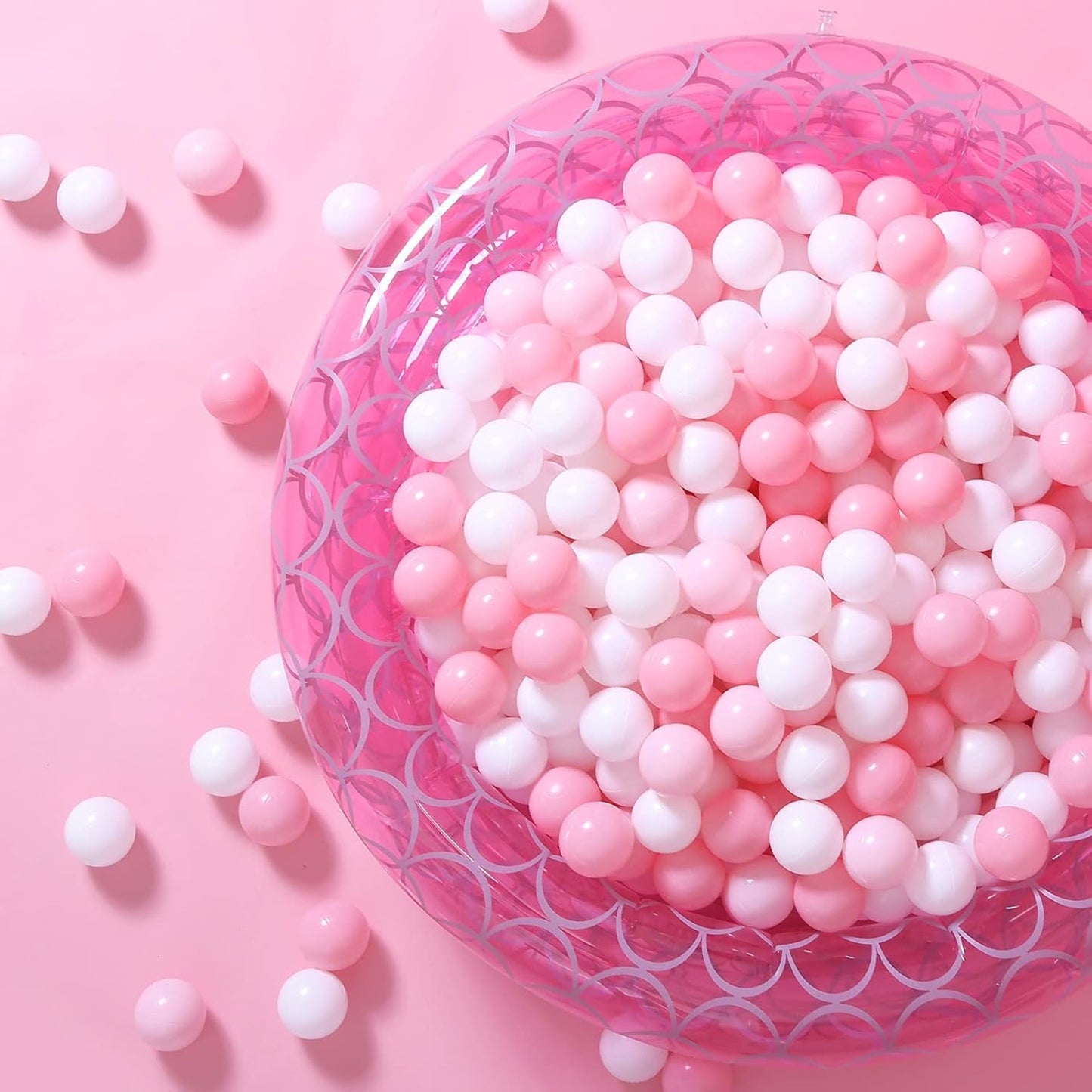 GOGOSO Ball Pit Balls 100 PCS for Toddles, Kids Plastic Balls for Ball Pit, Pool, Pink Party