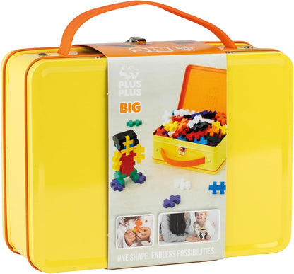 PLUS PLUS Building Set with Metal Suitcase, Open Ended Stem Toy for Toddlers and Preschool, 70 Big