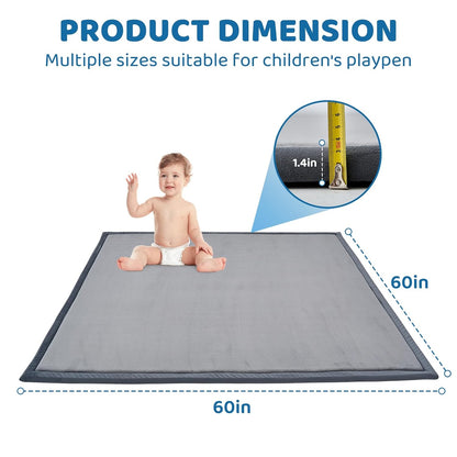 SUNYRISY Baby Play Mat for Floor 60 x 60in, 1.4in Thick Memory Foam Padded Play Mats for Baby, Soft