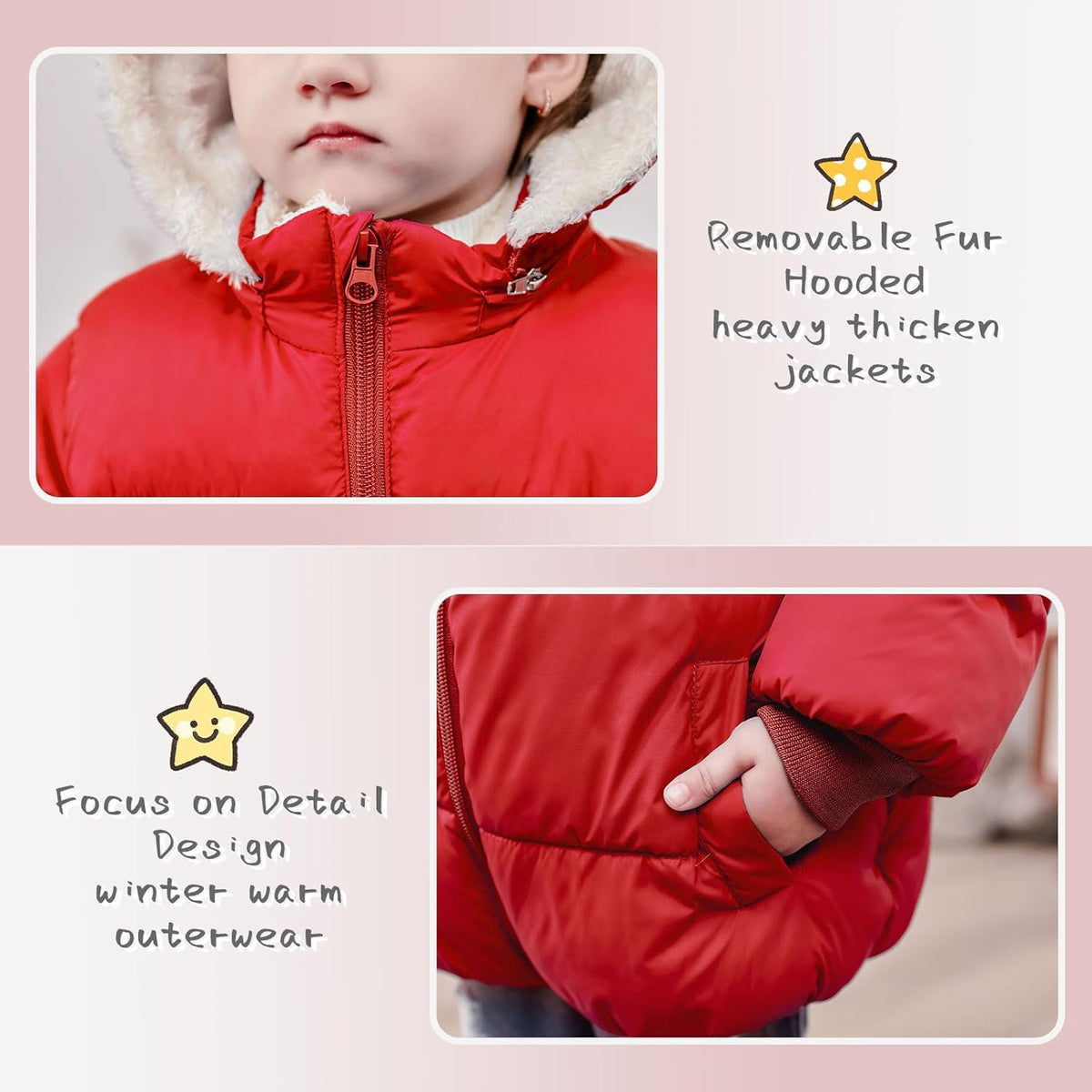 TUONROAD 1-6T Baby Girl Boy Winter Fleece Coats Toddler Warm Puffer Jackets Kids Down Alternative