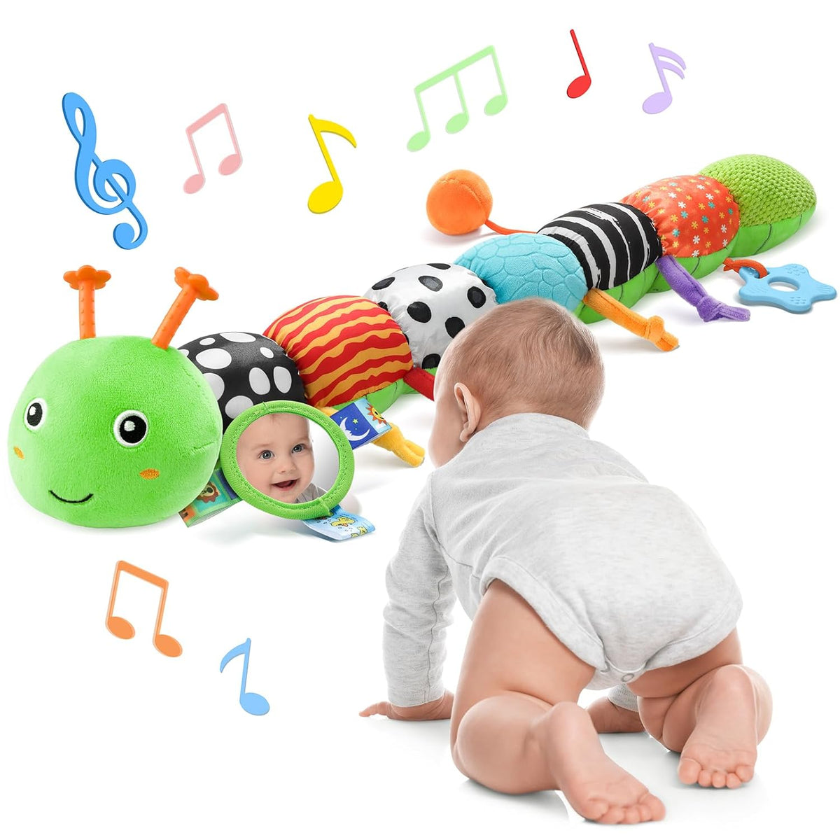 Baby Toys 6-12 Months Music Caterpillar Infant Toys Stuffed Animals 0-3-6 Months Tummy Time
