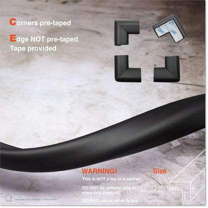 Roving Cove HeftyFit Edge Corner Protector Baby Proofing (Large 18ft Edge 8 Corners), Heavy-Duty