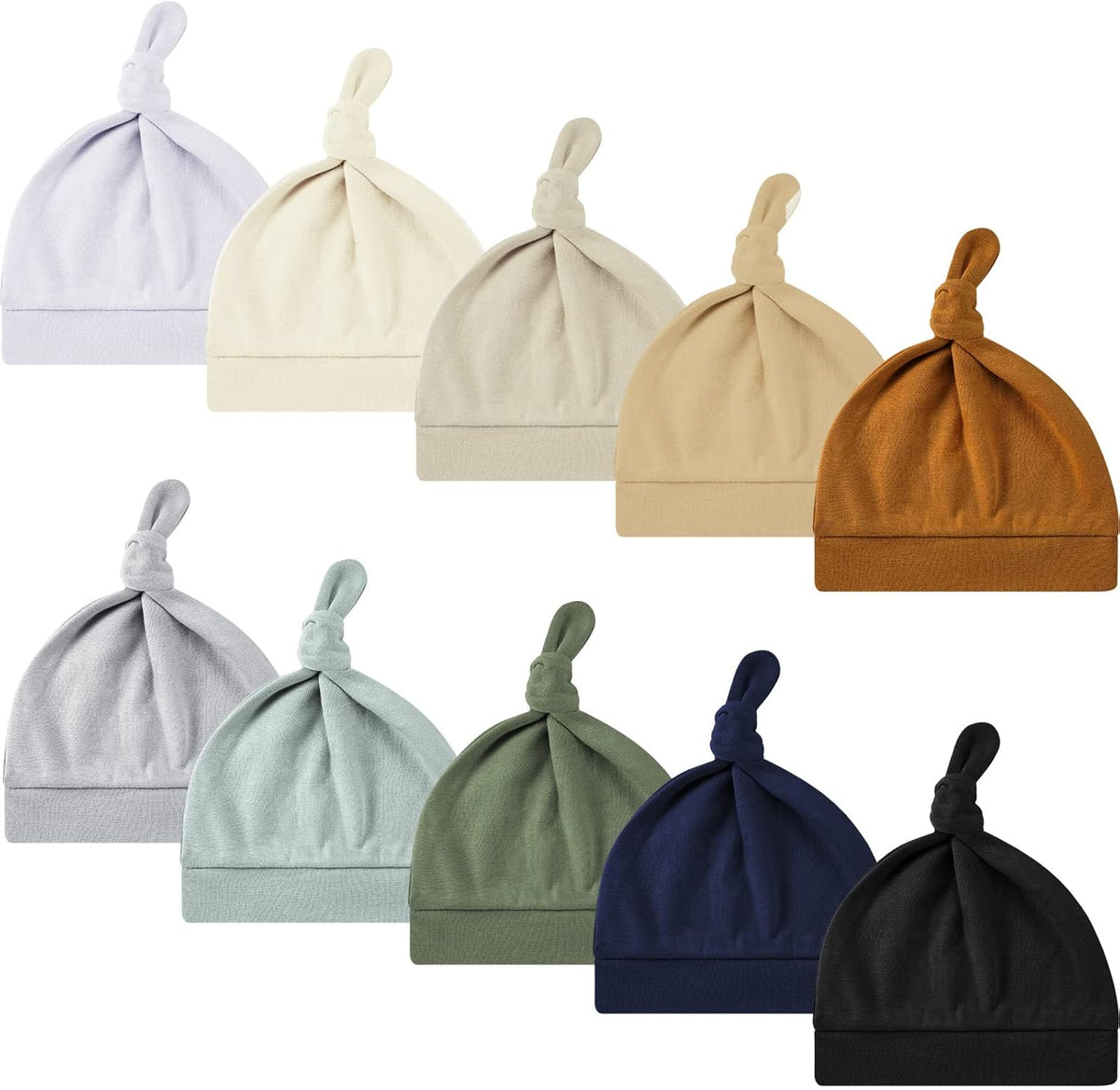10 Pcs Baby Newborn Hats Set Stretchy Knot Beanie Hats for Boy Girl Baby Cute Cap Infant Beanies