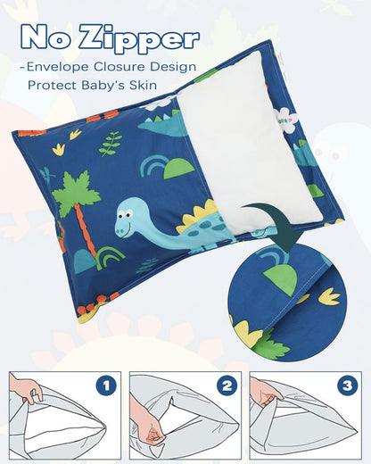 ALVABABY Toddler Pillowcases 2 Pack Organic Cotton Kids Pillow Cover Fit 13"x 18" or 12"x16"