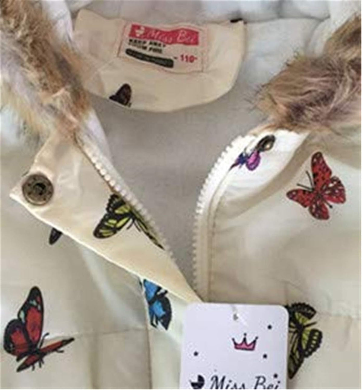Miss Bei Girl's Winter Coat Jacket Hooded Kids Toddler Flower Print Parka Outwear Warm Cotton