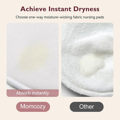 Momcozy Reusable Nursing Pads, Innovative Use of One Way Moisture-Wicking Fabric & 3-Layer Washable
