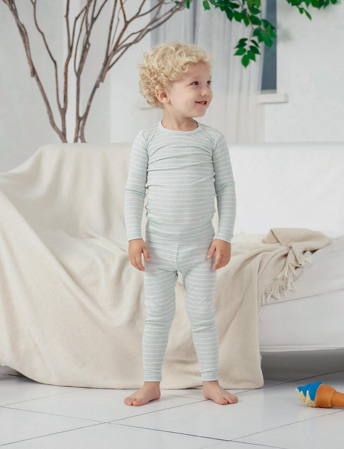 AVAUMA Stripe Pattern Baby Boys Girls Pajama Set Kids Toddler Snug fit Ribbed Sleepwear pjs for