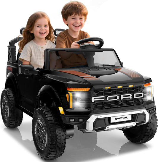 24V Ride on Car Licensed Ford F-150 Raptor, Kids Electric Car with Remote Control, LED