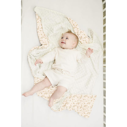 Konssy Baby Blankets for Unisex Boys Girls, Super Soft Nursery Minky Blankets with Muslin Cotton