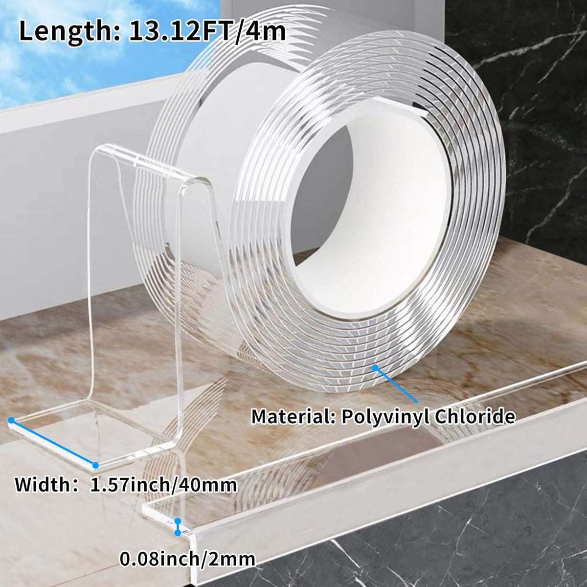 1.57 in x 13.12 FT,Edge Corner Protector Baby Proofing,Soft Clear Furniture Table Corner Guard &