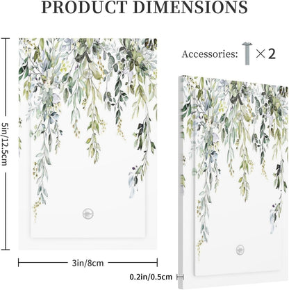 Light Switch Cover Plate Boho Farmhouse Flower Leaf Sage Green 1 Gang No Device Blank Electrical