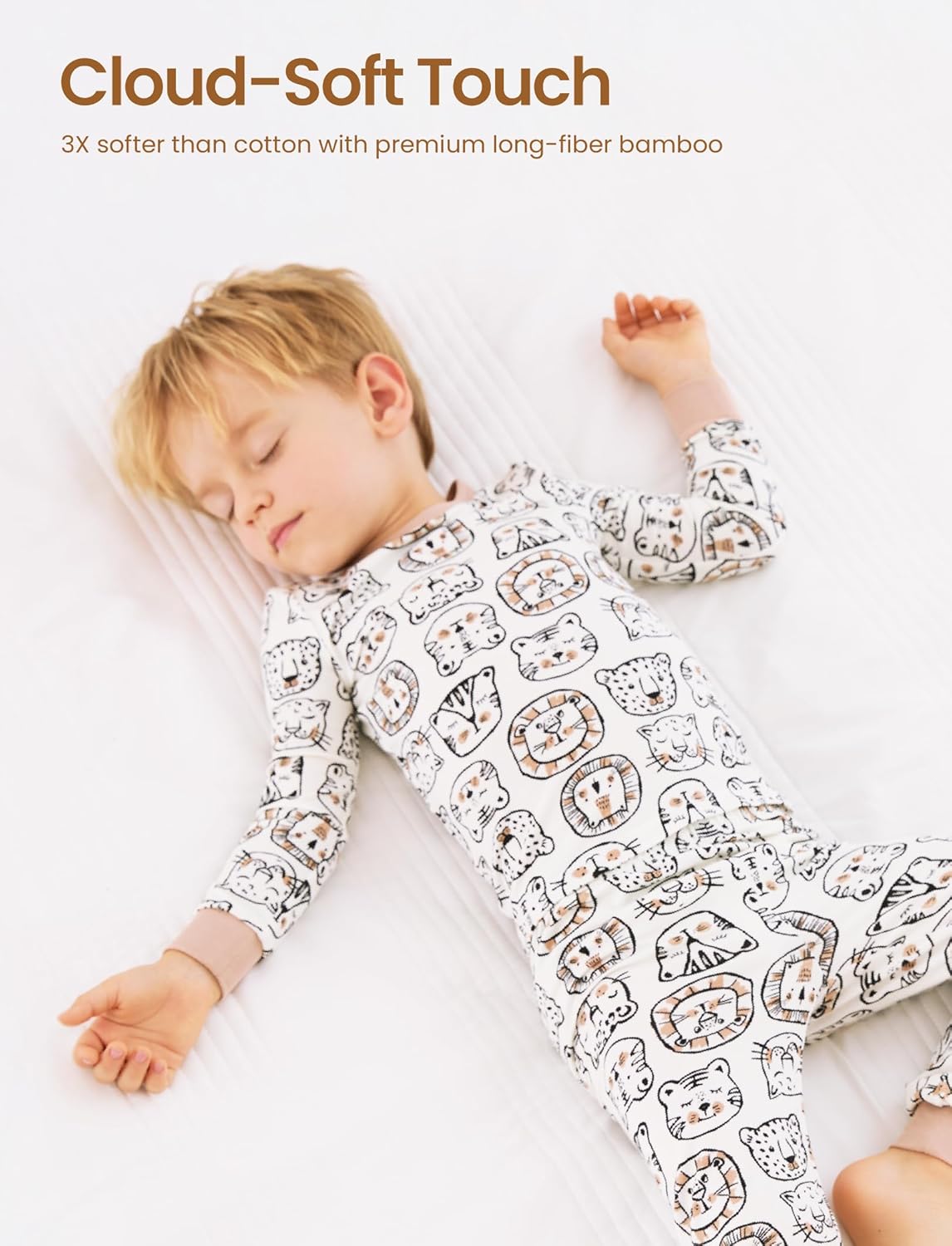 PATPAT Bamboo Viscose Pajama Set for Toddlers with Improved Tensile Strength, Snug Fit Pjs Sleeper