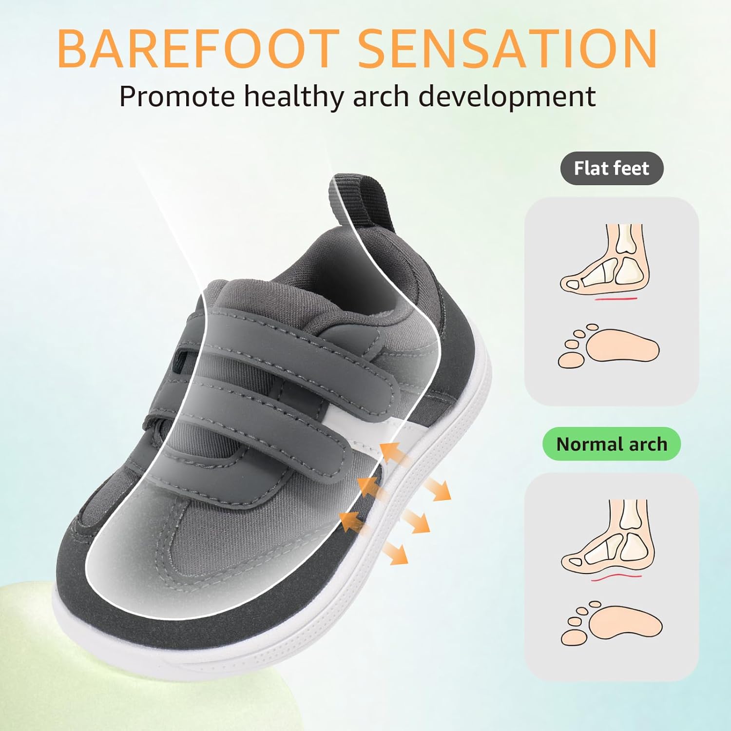 Toddler Wide Toe Box Barefoot Shoes Boys Girls Sneakers Zero Drop Kid Tennis Running Shoes