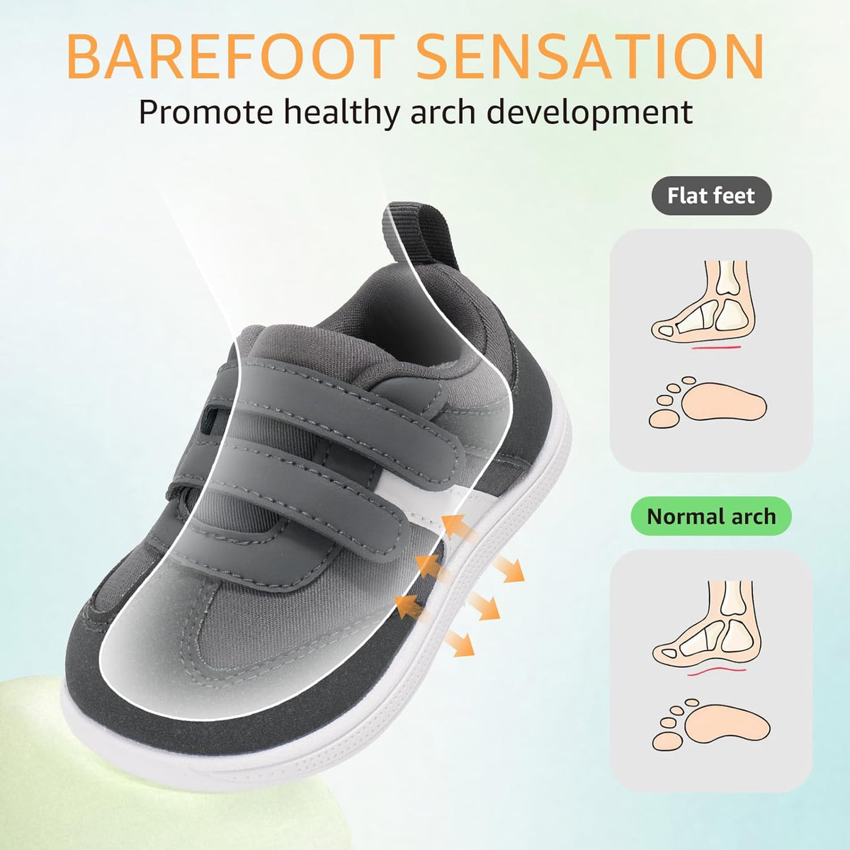 Toddler Wide Toe Box Barefoot Shoes Boys Girls Sneakers Zero Drop Kid Tennis Running Shoes