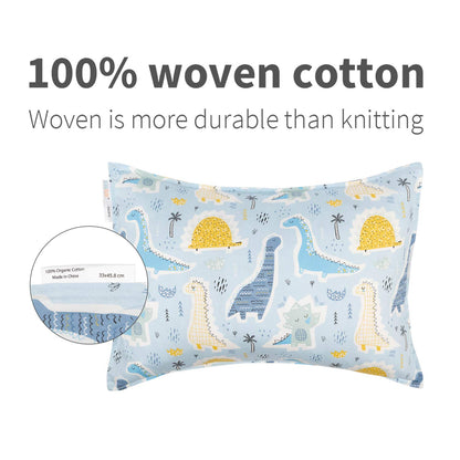 ALVABABY Toddler Pillowcases, Fits 14x19 in Kids Pillow, 2 Pack Organic Cotton Baby Pillow Cover