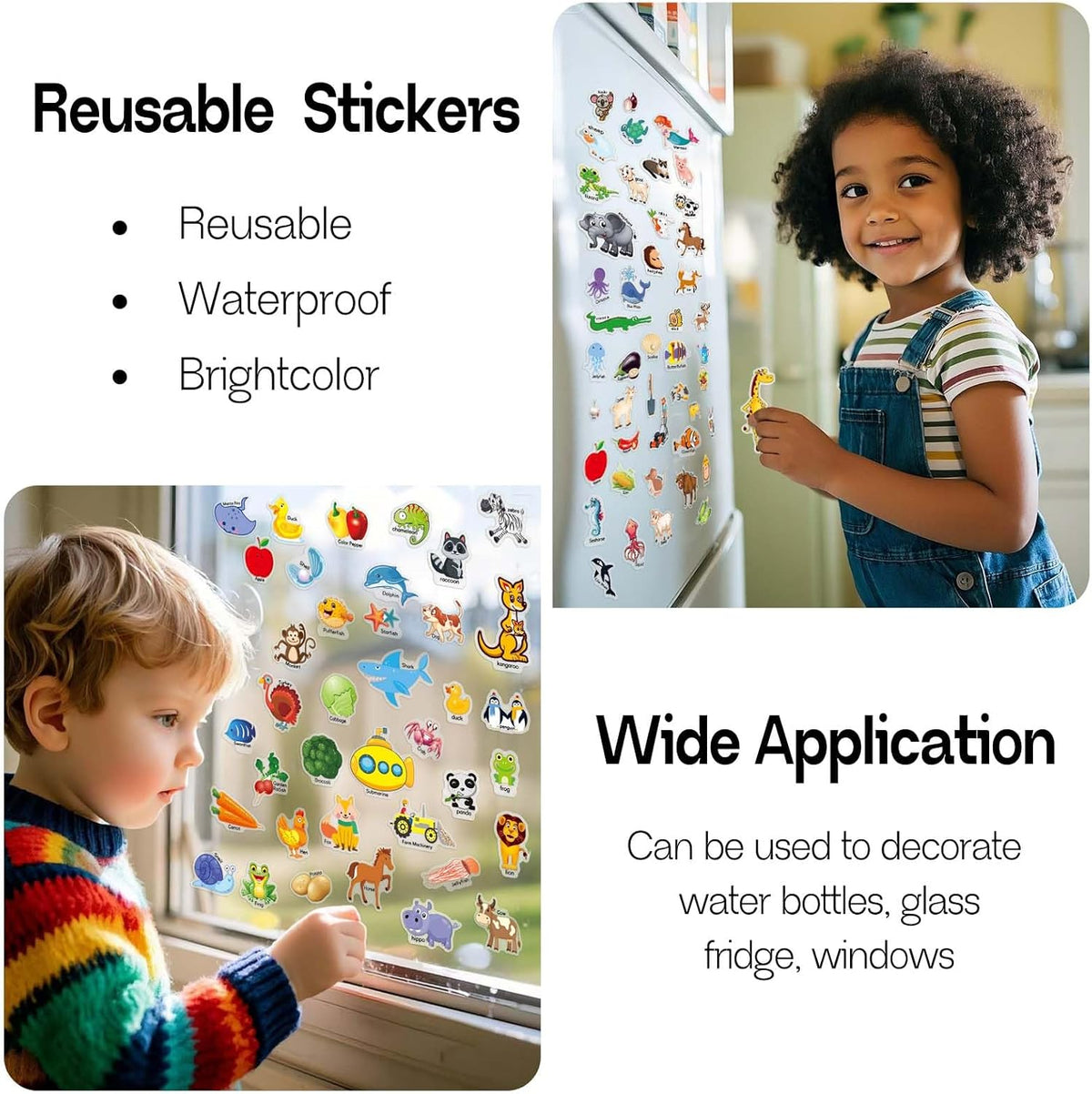 Reusable Sticker Books for Toddlers 1-3, 3 Sets Sticker Books for Toddlers 2-4 Years, Toddler