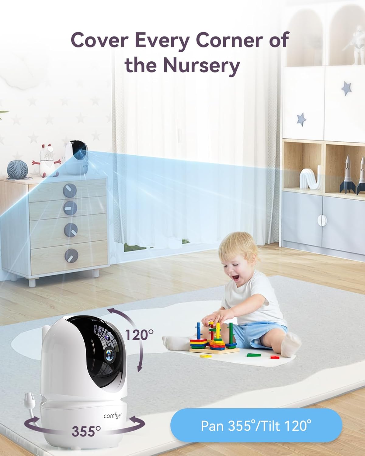 Baby Monitor with Camera and Audio, 7" 720P HD Video Baby Monitor No WiFi, 4000mAh Battery, VOX