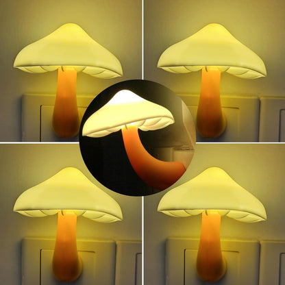 AUSAYE 5 Pack Sensor LED Night Lights Plug into Wall Lamp Mushroom Light for Adults Kids NightLight