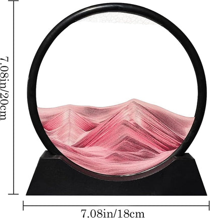 Aoderun Moving Sand Art Picture Round Glass 3D Deep Sea Sandscape in Motion Display Flowing Sand