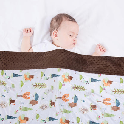 Baby Blanket for Boys Girls Soft Minky with Double Layer Dotted Backing, Primary Forest Printed 30